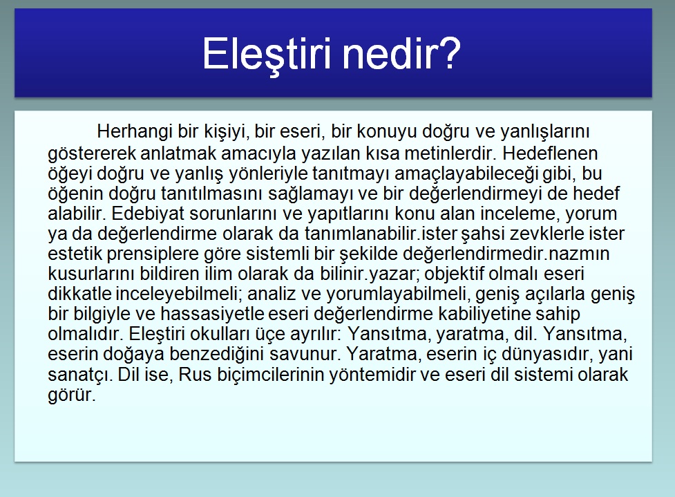 eleştiri 2