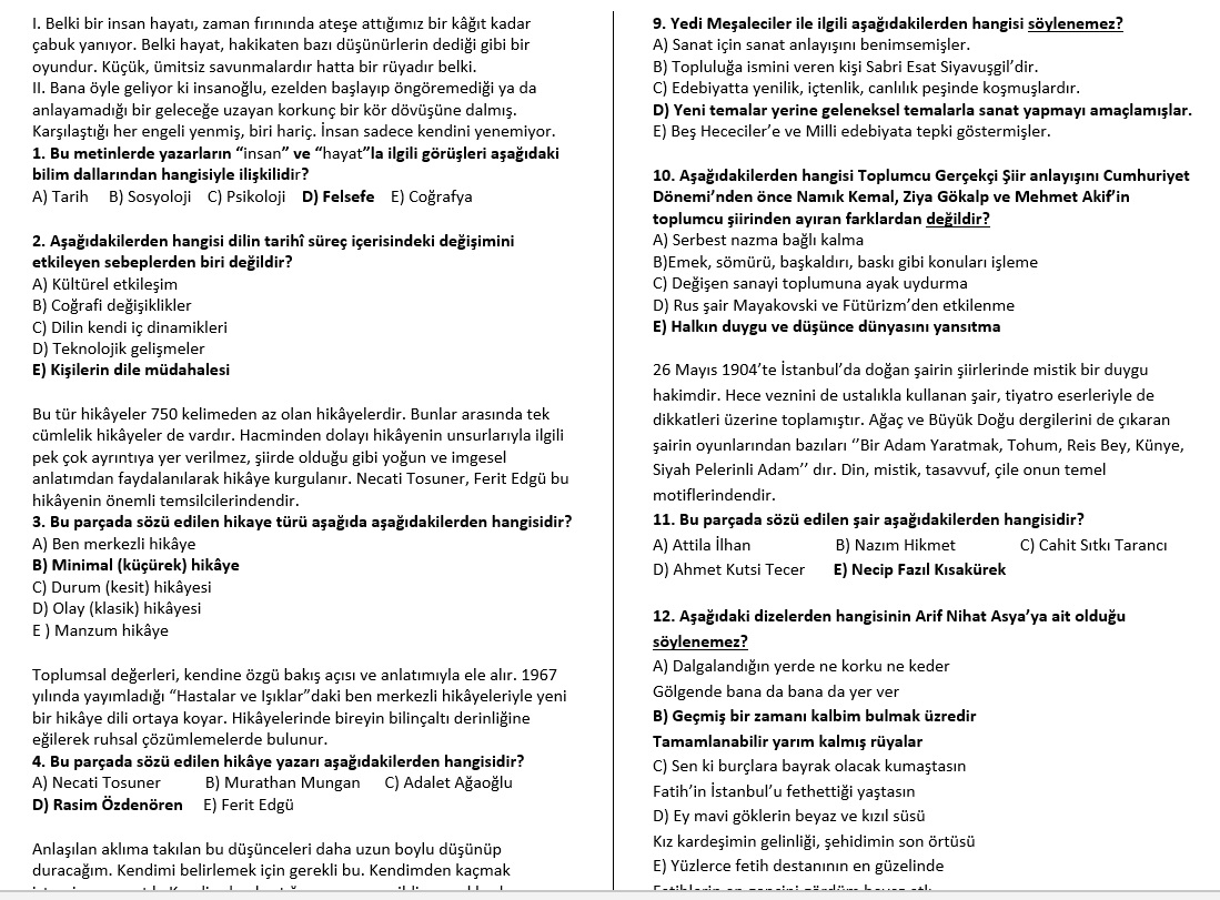 9 sınıf türk edebiyatı 1 dönem 1 yazılı